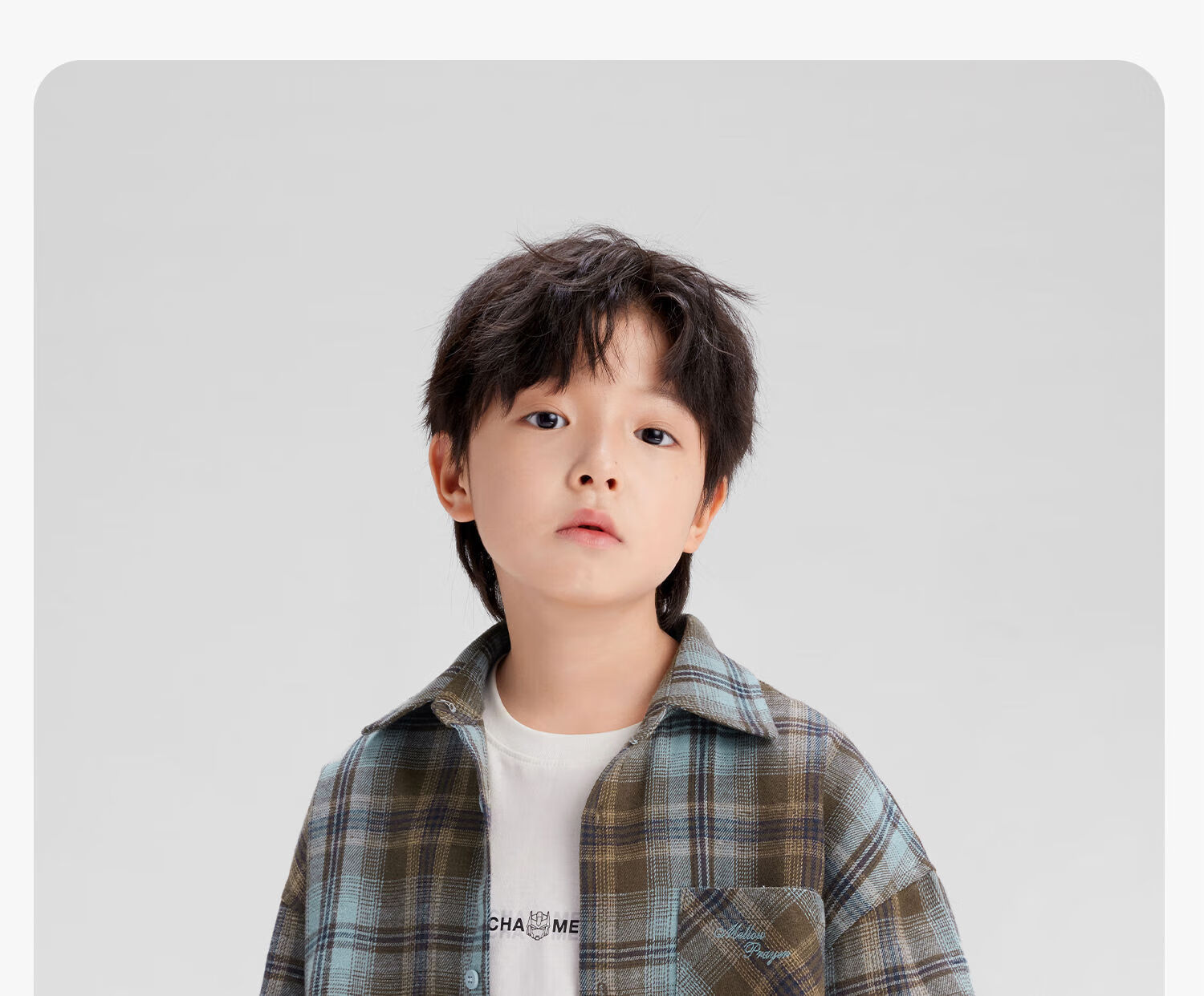 Zuo Xi Boys' Plaid Shirt 2025 New Children's Long Sleeve Shirt Autumn Boys' Jacket Coffee Color 110 11